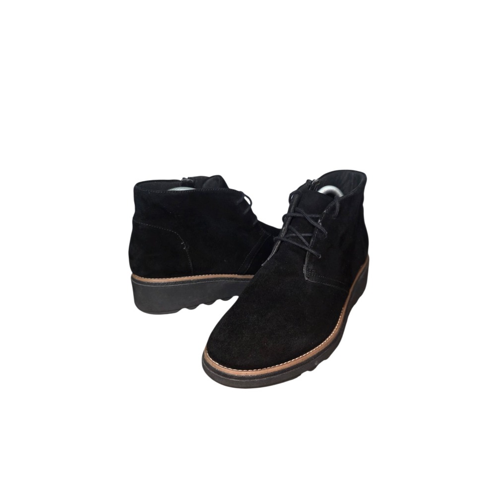 Clarks Womens 8M Black Sharon Hop  Suede Lace Up Ankle Chukka Boots 26138707